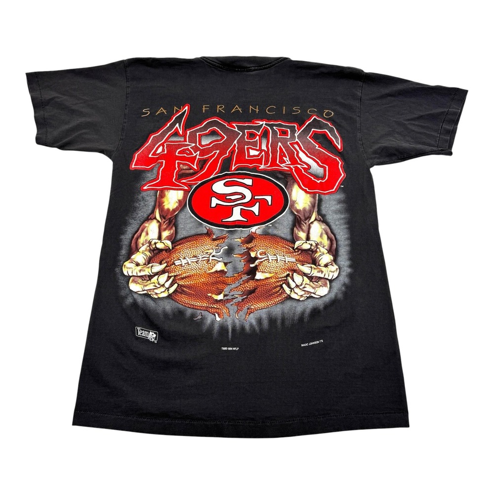 Vintage San Francisco 49ers Shirt Men M Black NFL Football Magic Johnson T's 90s
